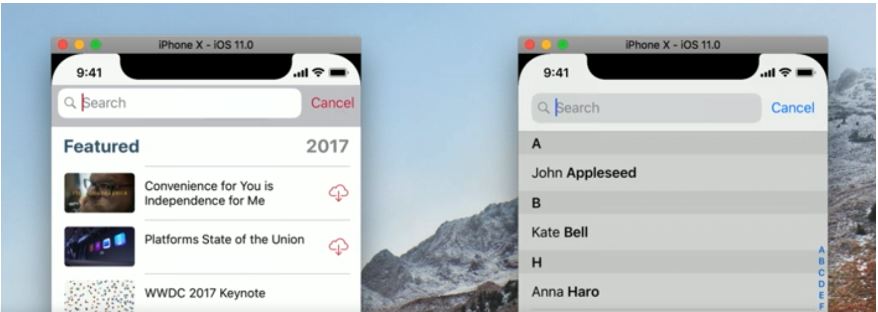 search bar iphone x