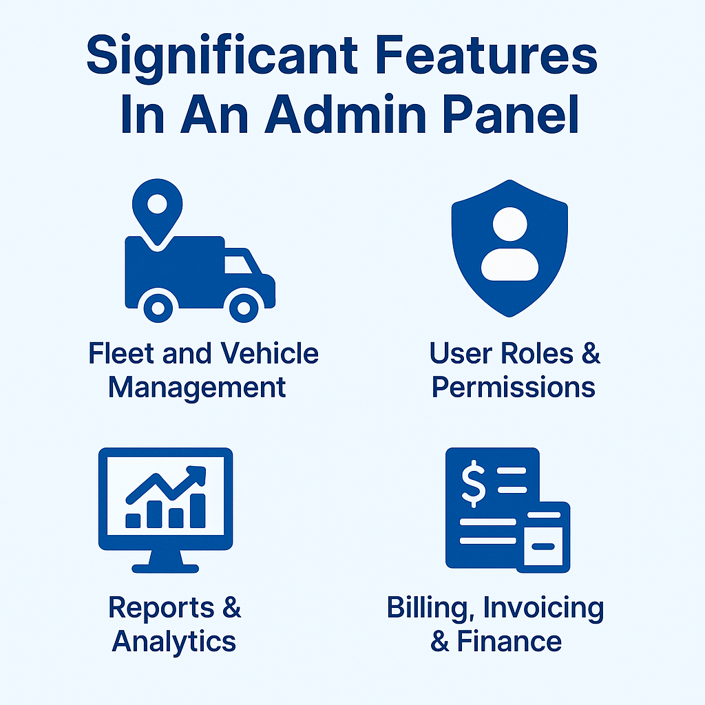 significant features in an admin panel 