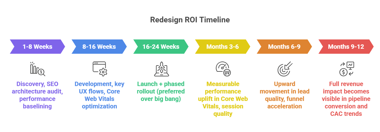 Web Redesign ROI timeline