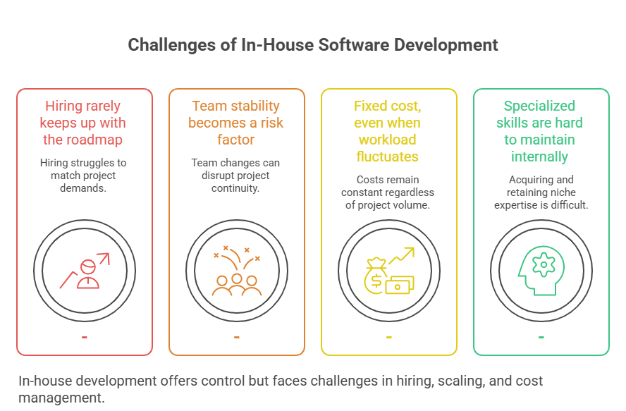 Challenges of in-house software development