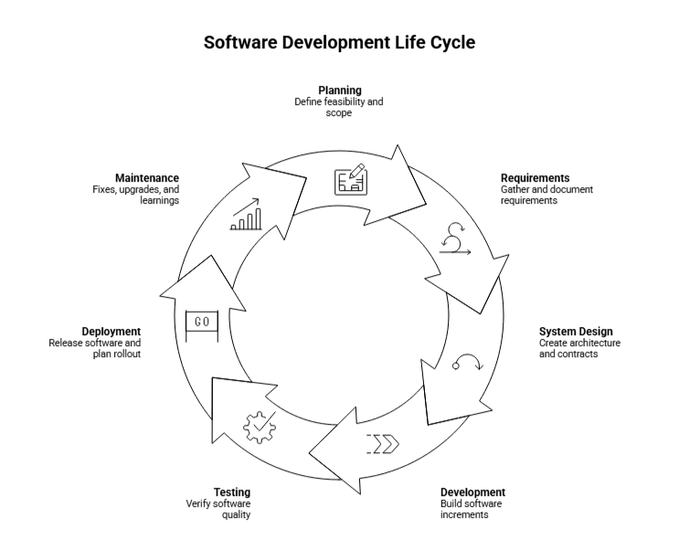 phases of a software development life cycle
