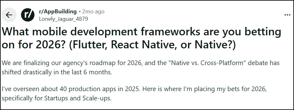 What developers are saying on reddit about cross platform development